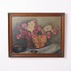 Oil Painting on Canvas with Floral Motif Signed 1922