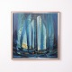 Painting on Canvas with Modern Motif in Blue Tones from ...