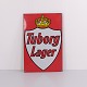 Osted Antik & Design presents: Tuborg Lager enamel sign with royal crown in red and white