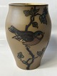 Antik Huset presents: Vase from L. Hjorth with bird motif, Height 13.5 cm
