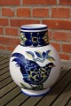 Antikkram presents: Blue Pheasant China faience porcelain, large plump vases 20.5-21cm.Stock 2