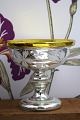 K&Co. presents: French 19th century bowl on foot in Mercury glass decorated with birds and leafy vines...