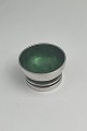 Danam Antik presents: Georg Jensen Sterling Silver Pyramid Saltcellar No 632 (Green enamel)