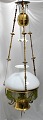 Large kerosene hanging lamp, 19th century, Denmark.
