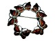 Antik K presents: Danish Sterling silverSmall brooch with red enamel butterflies