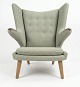 Wegner teddy bear chair with teak nails and oak legs. ...