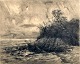 Niss, Thorvald (1842 - 1905) Denmark: Storm at Esrum ...