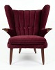 Lundin Antique presents: Beautiful Danish Teddy Bear Chair from the 1950s upholstered in original woven velour. ...