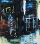 "Fragment" Oil painting on canvas in silver frame.