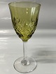 Serges, moss green white wine glass.Val Saint Lambert ...