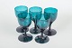 Set of five Georgian white wine glasses.