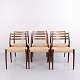 Set of 6 Dining Chairs - Model 78 - Rosewood & Beige ...