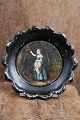 Decorative small 19th century painted metal tray with ...