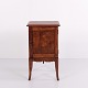 Osted Antik & Design presents: Bedside Table in Dark Wood with Brass Mounts and Tapered Legs from the 1940s