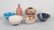 L'Art presents: Set of six miniature studio ceramics.