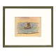 Aabenraa Antikvitetshandel presents: Jens Søndergaard, 1895-1957, drawing of a ship at the coast. Signed. ...