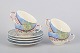 Gien "Savane", set of four coffee cups with matching ...