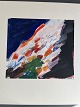 Gouache af den svenske kunstner Lars Bertle - Natstrand.