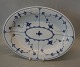 Klosterkælderen presents: 098-1 Medium oval platter 28 x 35 cm Blue Fluted Danish Porcelain