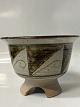 Antik Huset presents: Ceramic bowl on foot, with brown shades.Measures H 12.5 x 17.3 cm.