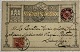 Christian IX 10 øre red, 2 stamps. Arrival postmark ...
