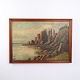 Osted Antik & Design präsentiert: Ölgemälde mit Küstenlandschaft, Felsformationen und Meer, ca. 1920–1940