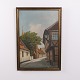 Oil Painting on Canvas with Street Scene, Half-Timbered ...