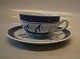 Klosterkælderen presents: 0957-46 Teacup and saucer 16.5 cm Aluminia Faience Tranquebar Navy # 46