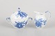 Royal Copenhagen Blue Flower Curved, sugar bowl and creamer.