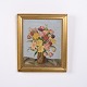 Flower Painting on Board with Vase in Gilt Frame 40 x 34 cm