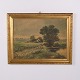 Landscape Painting on Board with Sheep in Gilt Frame ...