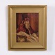 Portrait Painting on Wooden Panel of a Pope in Gilt ...