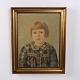 Portrait Painting on Canvas of a Girl in Gilt Frame 58.5 ...