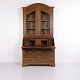 Oak Secretary Desk with Glazed Display Cabinet and Brass ...