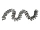 Atelier Borgila Sweden silverStrong necklace with 33 geometric curved links and matching ear clips from 1957-1970