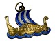 OPRO Norway silverSmall pendant with viking ship ...