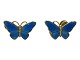 Sterling SilverBlue Enamel Butterfly earring from ...
