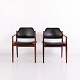 Pair of Arne Vodder Model 62A Rosewood and Black Leather ...