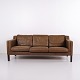 Stouby Three-Seater Sofa in Brown Leather, Danish ...