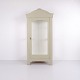 Grey-Painted Display Cabinet with Curved Top and Carved ...