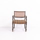 Osted Antik & Design presents: Antique Oak Armchair with Original Upholstery and Cane from the 1920s