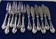Rokoko Danish silver flatware, set of 6x2 items fish ...