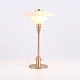 Osted Antik & Design presents: Poul Henningsen PH 2/1 Table Lamp in Brass with Pale Rose Shades for Louis Poulsen
