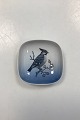 Danam Antik presents: Royal Copenhagen Little square Dish with Bohemian waxwing No. 5172