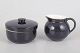 Aluminia, sugar bowl and creamer.