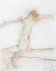 L'Art presents: Nis Schmidt, "Pietà II", mixed media on paper, listed Danish visual artist.