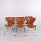 Set of 6 Arne Jacobsen Series 7 Chairs in Cognac ...