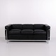 LC2 Three Seater Sofa in Original Black Leather and ...