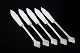 Evald Nielsen, set of five fish knives.