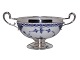 Blue Fluted Half LaceSugar bowl with silver plate ...